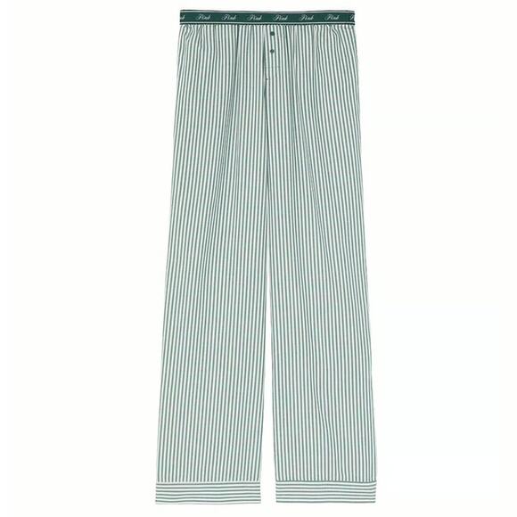 NWT Victoria’s Secret Pajama Pants Green Stripe Deep Forest XS Lounge Cozy Chic - Picture 3 of 6